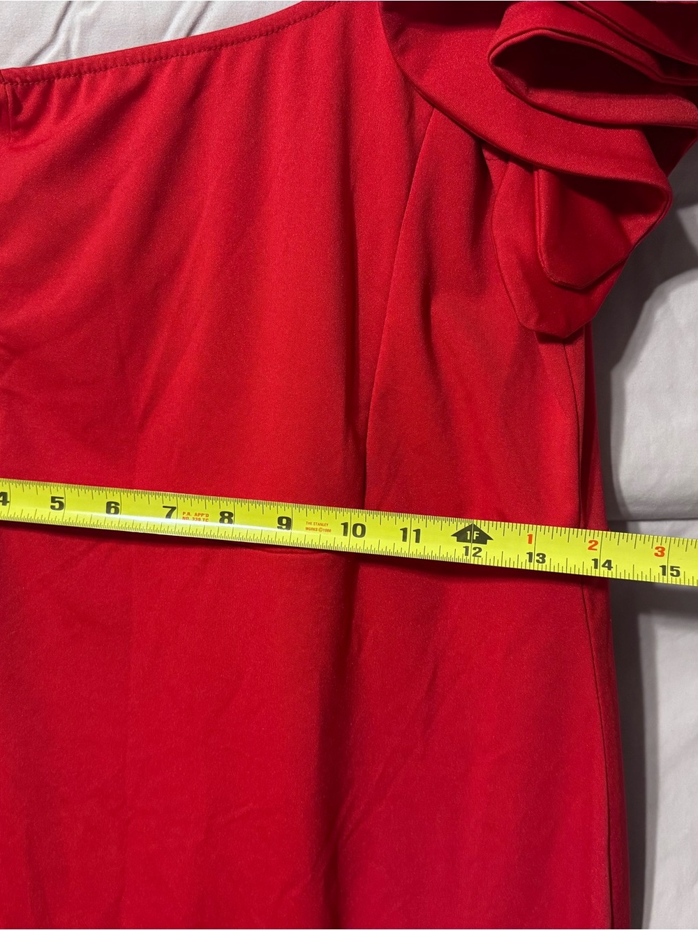 Source Unknown One-Shoulder Red Ruffle Cocktail Dress - Picture 3 of 7
